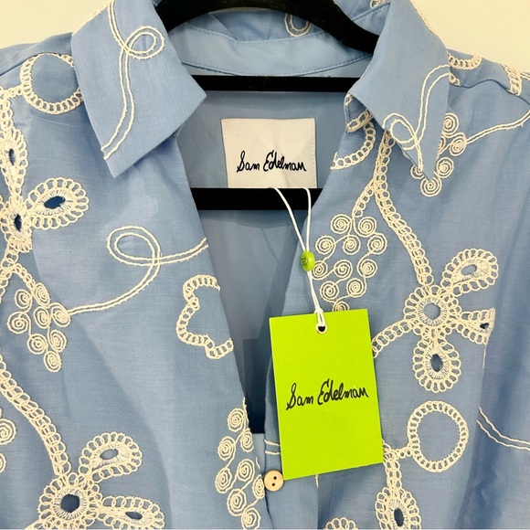 Sam Edelman Embroidered Blue Midi Dress - Picture 6 of 8